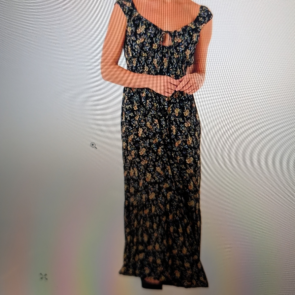 Rip Curl Pacific Rider Ditsy Black Floral Maxi Dress Size Small